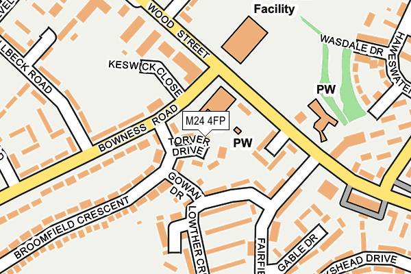 M24 4FP map - OS OpenMap – Local (Ordnance Survey)