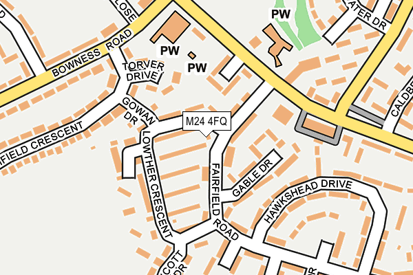 M24 4FQ map - OS OpenMap – Local (Ordnance Survey)