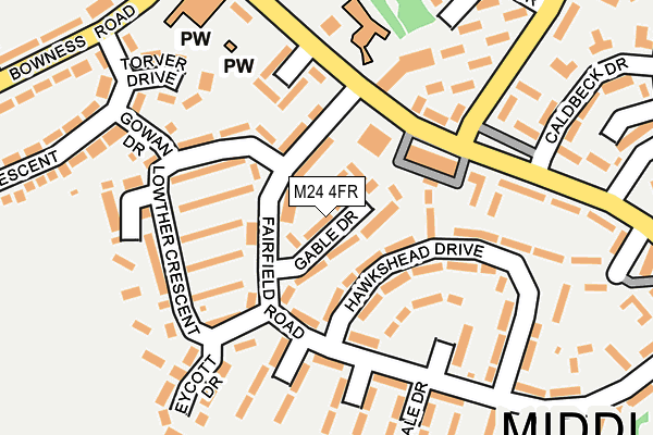 M24 4FR map - OS OpenMap – Local (Ordnance Survey)