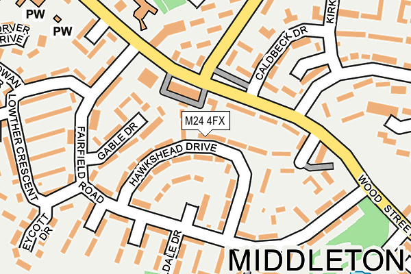 M24 4FX map - OS OpenMap – Local (Ordnance Survey)