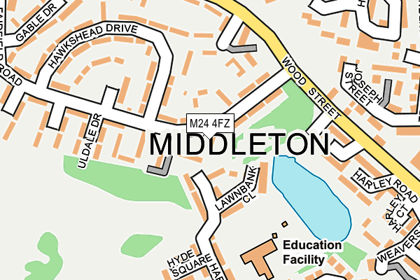 M24 4FZ map - OS OpenMap – Local (Ordnance Survey)