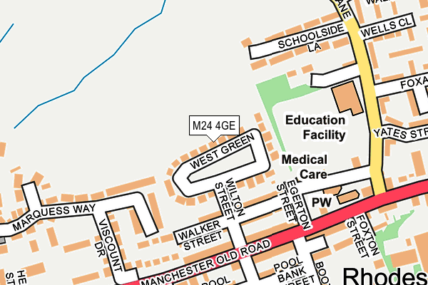 M24 4GE map - OS OpenMap – Local (Ordnance Survey)