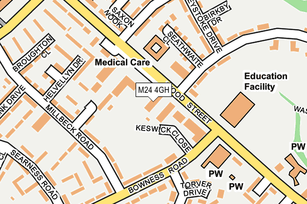 M24 4GH map - OS OpenMap – Local (Ordnance Survey)