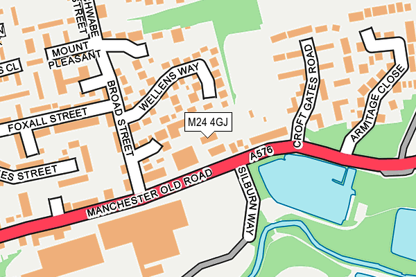 M24 4GJ map - OS OpenMap – Local (Ordnance Survey)