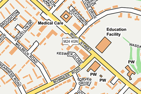 M24 4GN map - OS OpenMap – Local (Ordnance Survey)