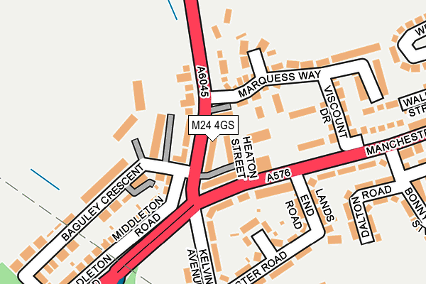 M24 4GS map - OS OpenMap – Local (Ordnance Survey)