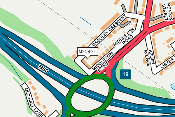 M24 4GT map - OS OpenMap – Local (Ordnance Survey)