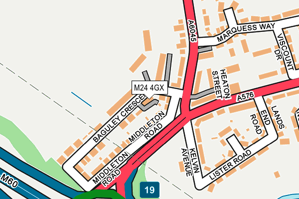 M24 4GX map - OS OpenMap – Local (Ordnance Survey)