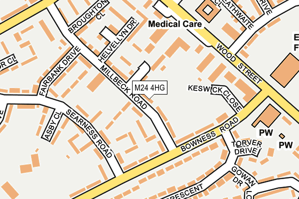 M24 4HG map - OS OpenMap – Local (Ordnance Survey)