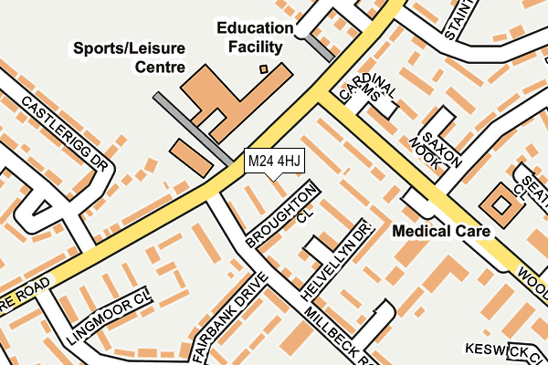 M24 4HJ map - OS OpenMap – Local (Ordnance Survey)