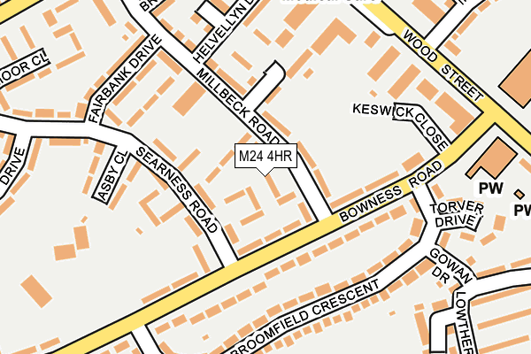 M24 4HR map - OS OpenMap – Local (Ordnance Survey)