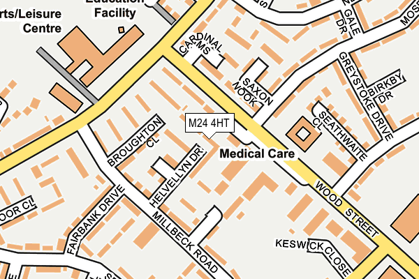 M24 4HT map - OS OpenMap – Local (Ordnance Survey)