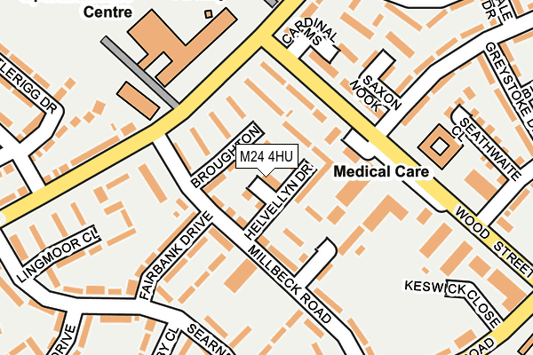 M24 4HU map - OS OpenMap – Local (Ordnance Survey)