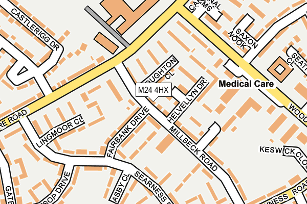M24 4HX map - OS OpenMap – Local (Ordnance Survey)