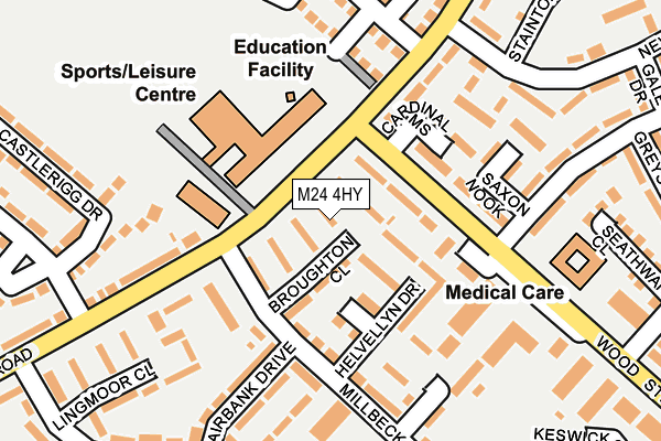 M24 4HY map - OS OpenMap – Local (Ordnance Survey)
