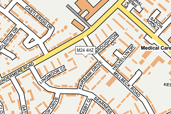 M24 4HZ map - OS OpenMap – Local (Ordnance Survey)