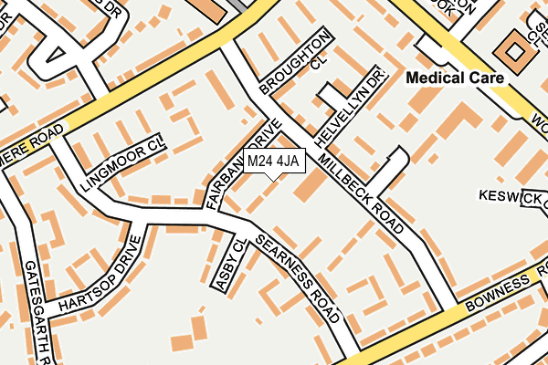 M24 4JA map - OS OpenMap – Local (Ordnance Survey)