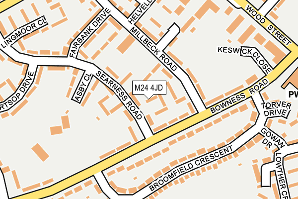 M24 4JD map - OS OpenMap – Local (Ordnance Survey)