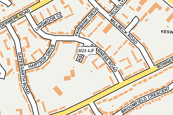 M24 4JF map - OS OpenMap – Local (Ordnance Survey)