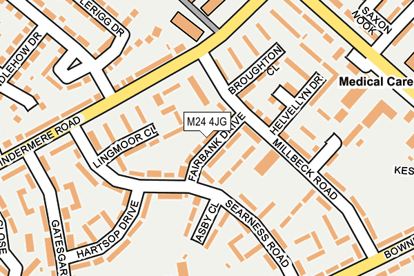 M24 4JG map - OS OpenMap – Local (Ordnance Survey)