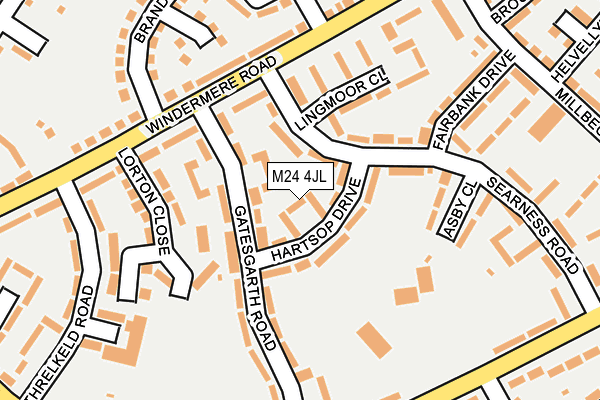 M24 4JL map - OS OpenMap – Local (Ordnance Survey)