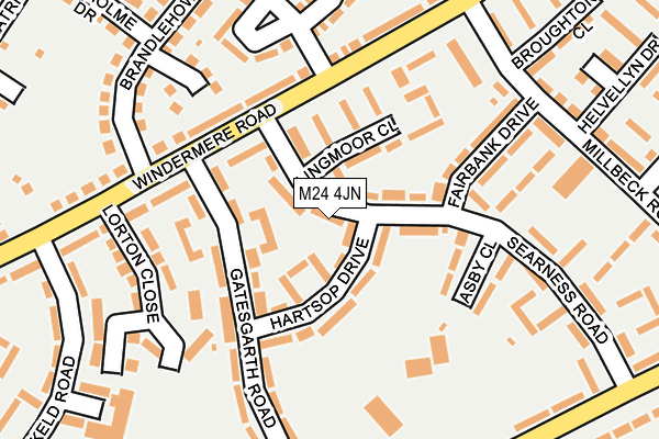 M24 4JN map - OS OpenMap – Local (Ordnance Survey)
