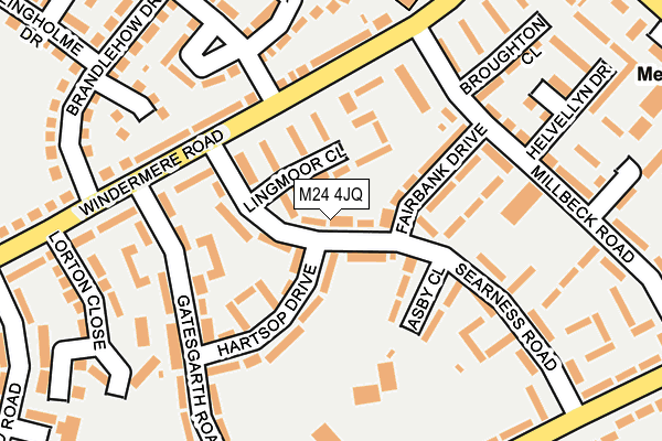 M24 4JQ map - OS OpenMap – Local (Ordnance Survey)