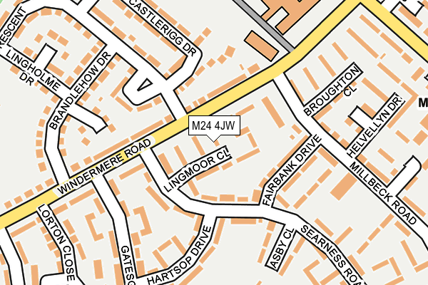M24 4JW map - OS OpenMap – Local (Ordnance Survey)