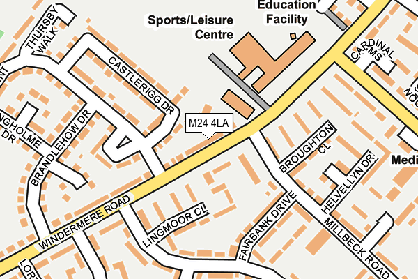 M24 4LA map - OS OpenMap – Local (Ordnance Survey)
