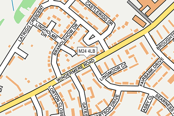 M24 4LB map - OS OpenMap – Local (Ordnance Survey)