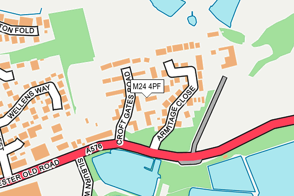 M24 4PF map - OS OpenMap – Local (Ordnance Survey)