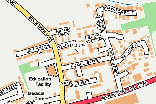 M24 4PY map - OS OpenMap – Local (Ordnance Survey)