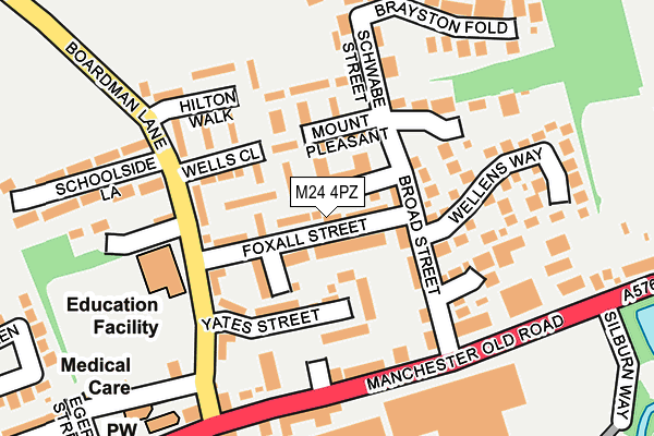 M24 4PZ map - OS OpenMap – Local (Ordnance Survey)