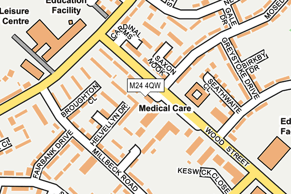 M24 4QW map - OS OpenMap – Local (Ordnance Survey)