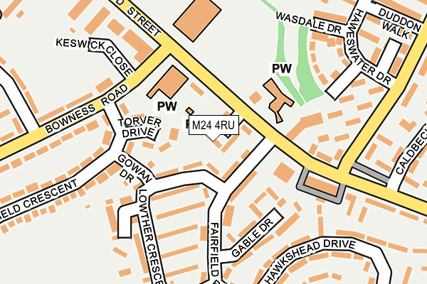 M24 4RU map - OS OpenMap – Local (Ordnance Survey)