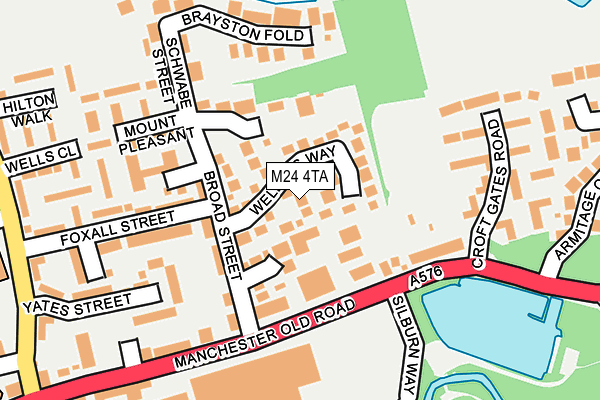 M24 4TA map - OS OpenMap – Local (Ordnance Survey)