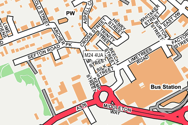 M24 4UA map - OS OpenMap – Local (Ordnance Survey)