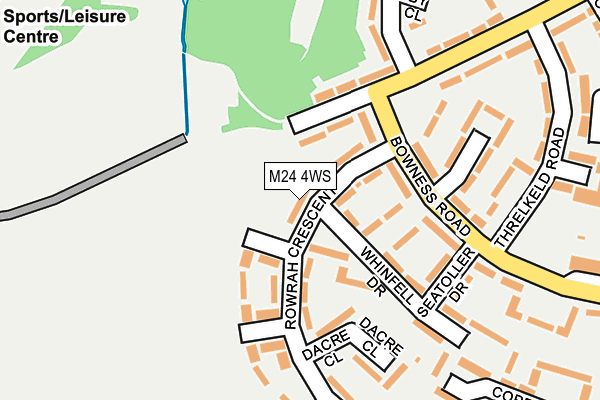 M24 4WS map - OS OpenMap – Local (Ordnance Survey)