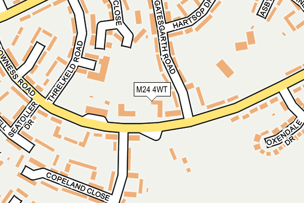 M24 4WT map - OS OpenMap – Local (Ordnance Survey)