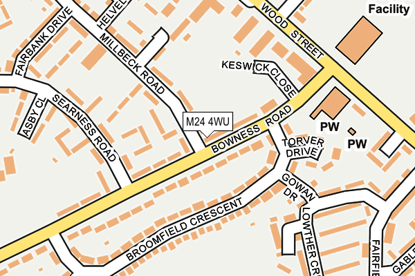 M24 4WU map - OS OpenMap – Local (Ordnance Survey)