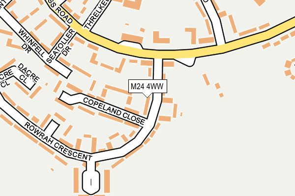 M24 4WW map - OS OpenMap – Local (Ordnance Survey)