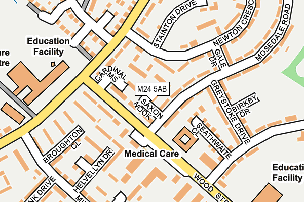 M24 5AB map - OS OpenMap – Local (Ordnance Survey)