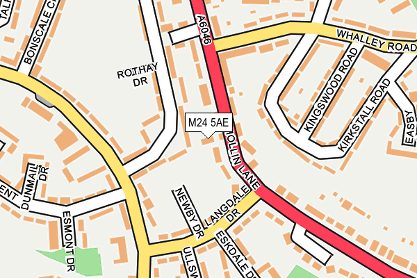 M24 5AE map - OS OpenMap – Local (Ordnance Survey)