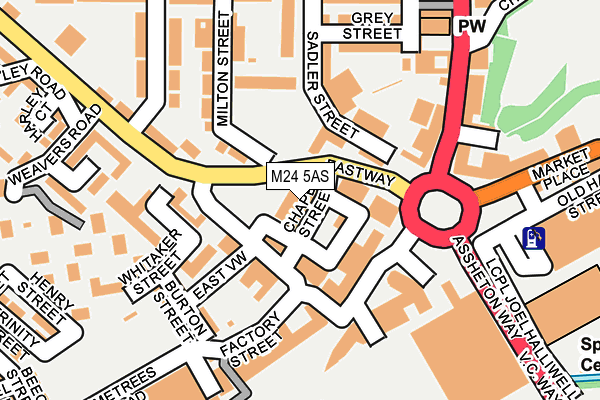 M24 5AS map - OS OpenMap – Local (Ordnance Survey)