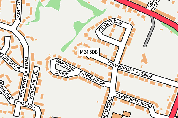 M24 5DB map - OS OpenMap – Local (Ordnance Survey)