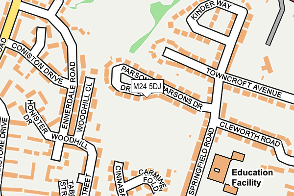 M24 5DJ map - OS OpenMap – Local (Ordnance Survey)