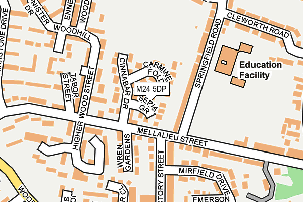 M24 5DP map - OS OpenMap – Local (Ordnance Survey)