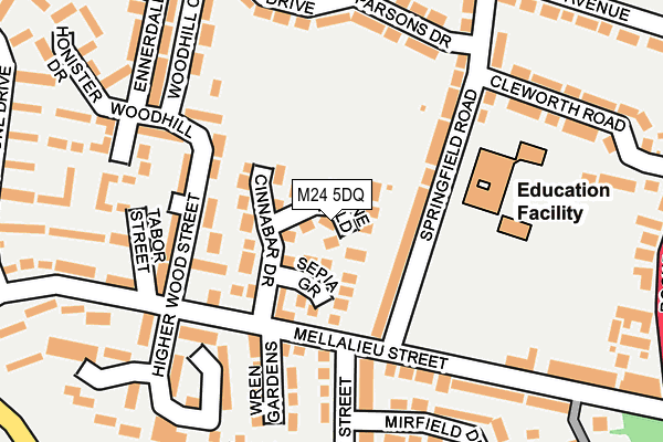 M24 5DQ map - OS OpenMap – Local (Ordnance Survey)