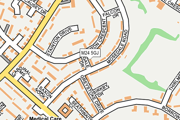 M24 5GJ map - OS OpenMap – Local (Ordnance Survey)