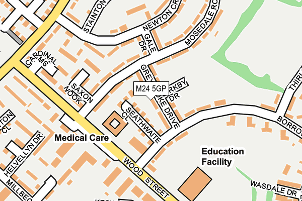 M24 5GP map - OS OpenMap – Local (Ordnance Survey)